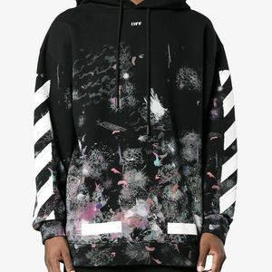 Off White: Galaxy Paint Splatter Hoodie